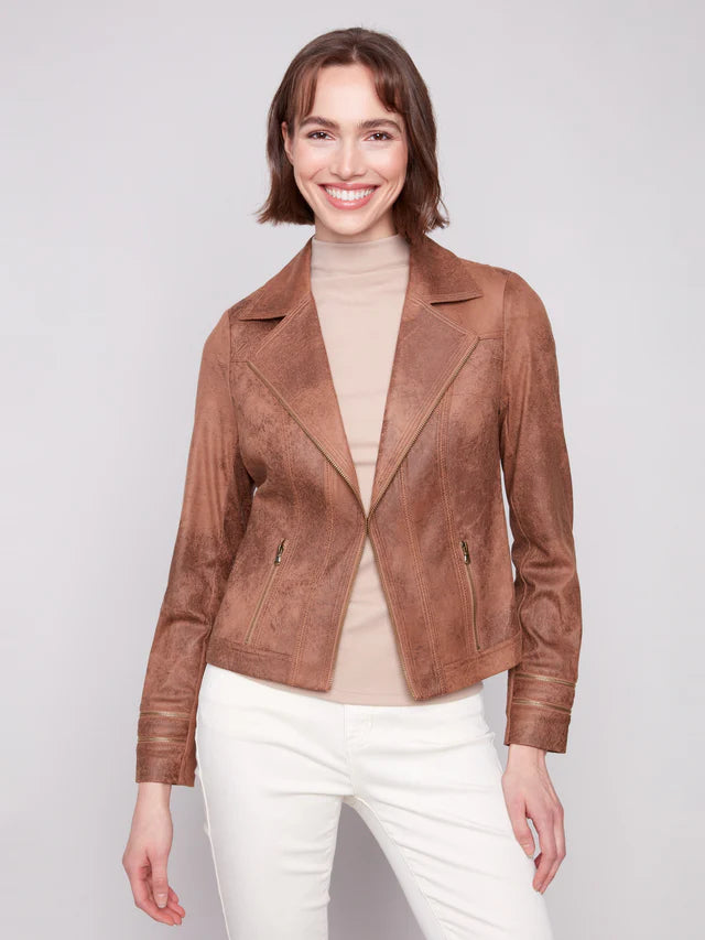 Charlie B Truffle  Faux Leather Jacket
