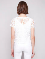 Charlie B Short Sleeve Crochet Top