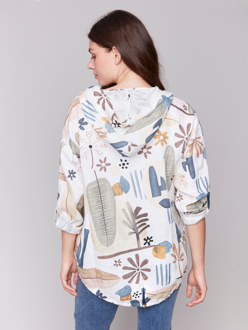 Charlie B Hooded Open Jacket/Cardigan Cactus