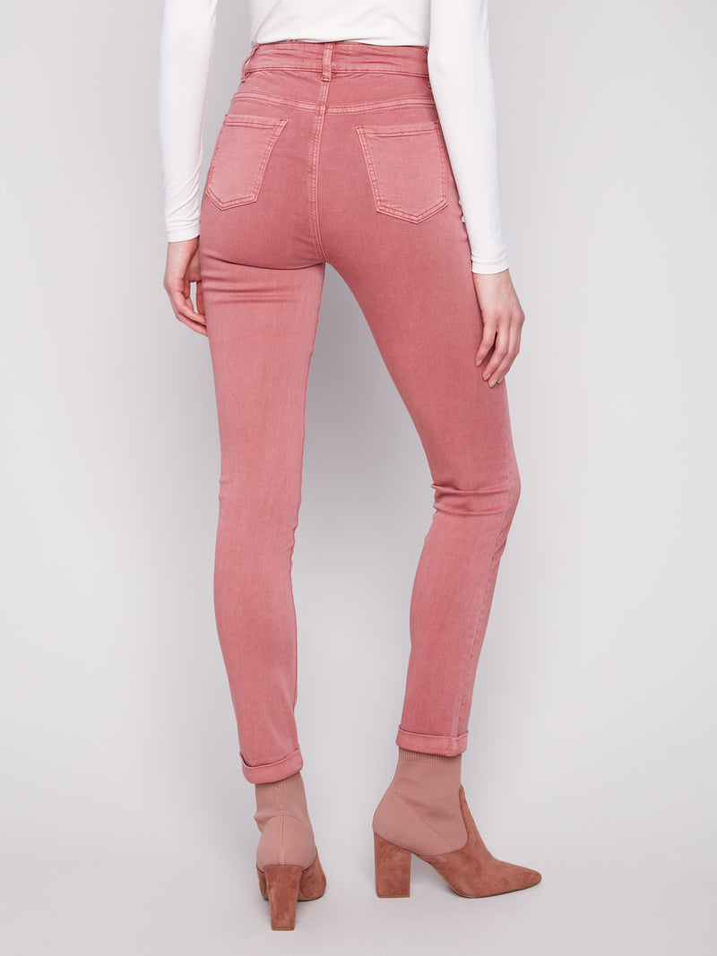 Charlie B Slim Leg Cuffed Jean Primrose