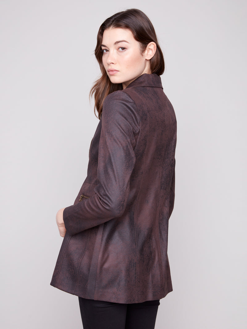 Charlie B Faux Suede Long Jacket
