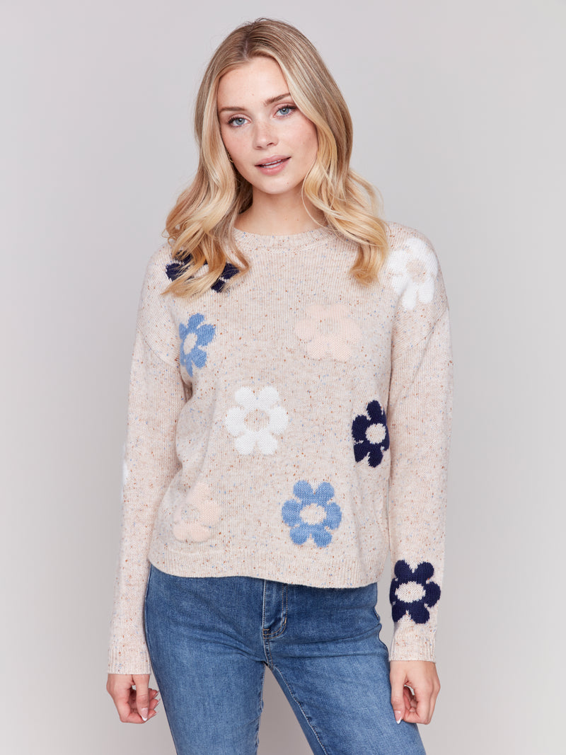 Charlie B Daisy Sweater Truffle Color