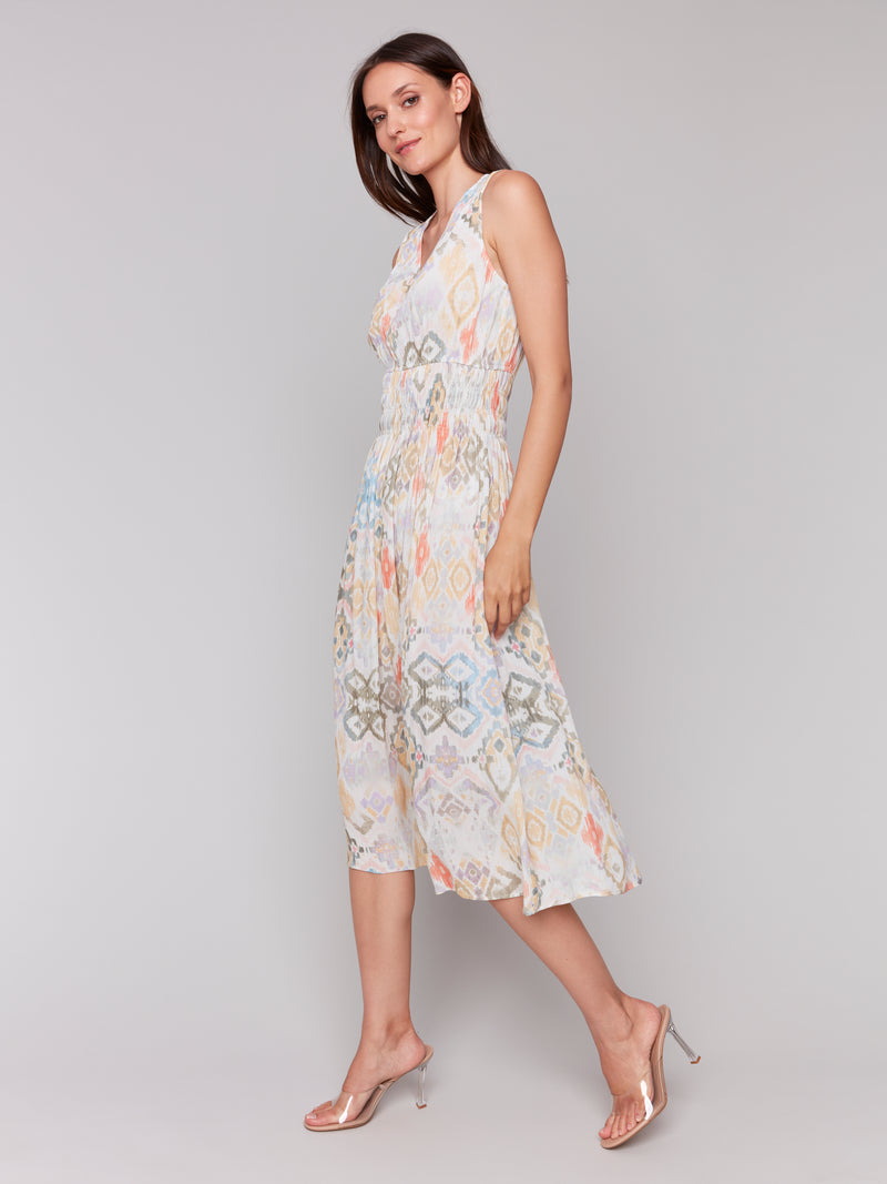 Charlie B Maxi Dress With Ruching At Empire Waist