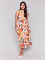 Charlie B Maxi Dress With Ruching At Empire Waist Bouquet