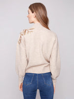 Charlie B Oat Sweater With Gold Sequince