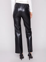 Charlie B Pull On Faux Leather Black Pants