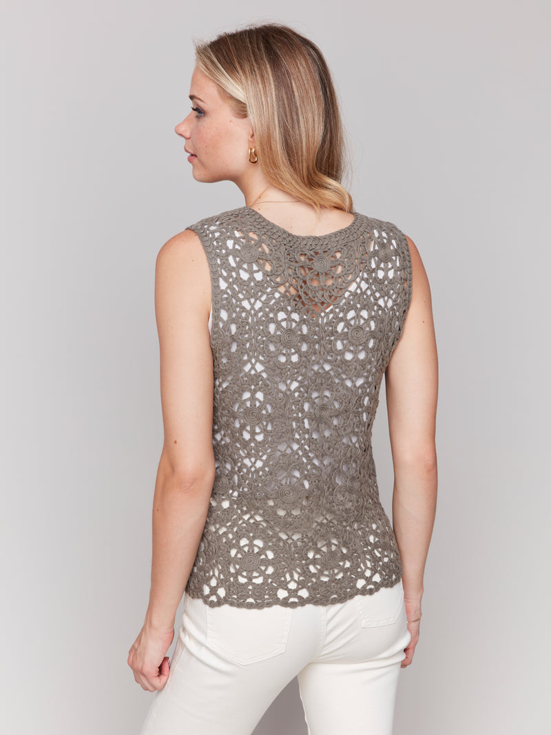 Charlie B Celedon Crochet Tank Top