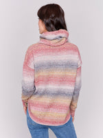 Charlie B Pink Knit Sweater With Removable Collar and Pockets