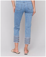 Charlie B Light Blue Straightleg Jean With Crystals And Embroidery Detail