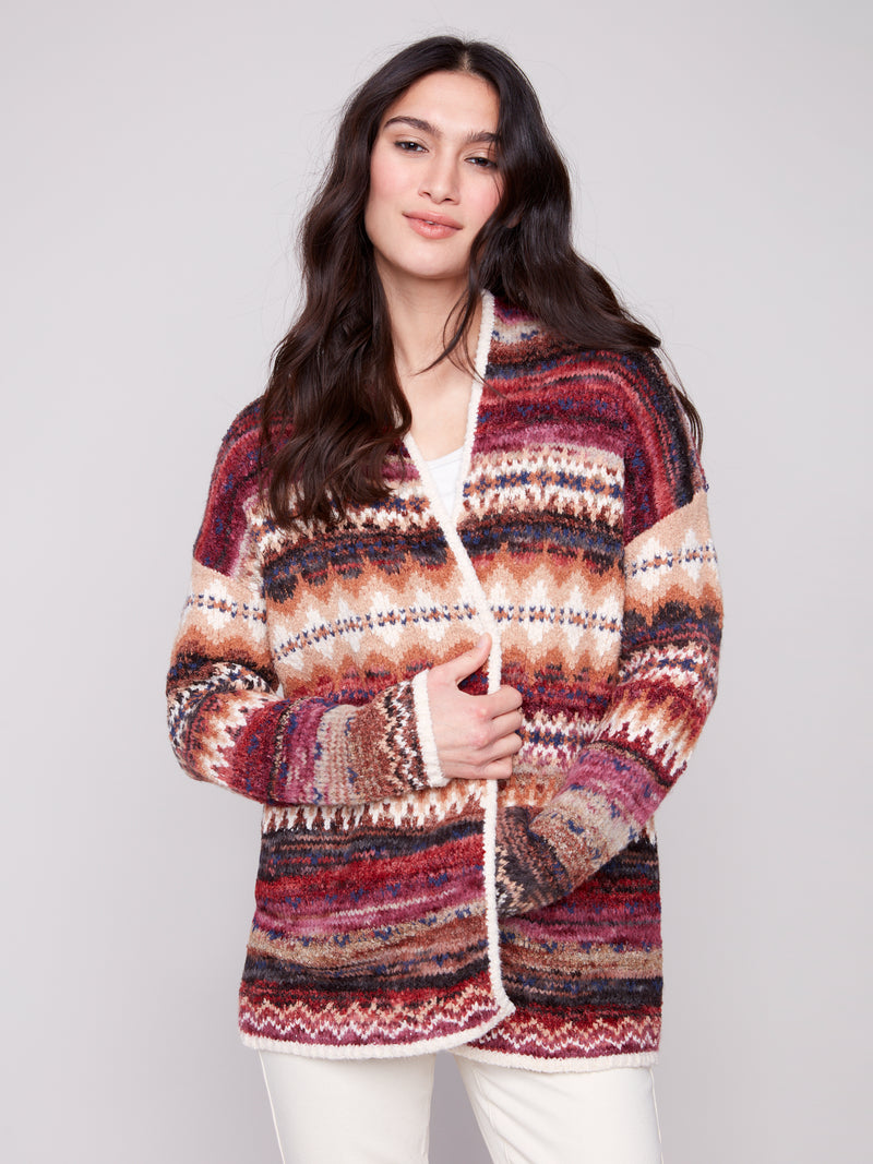 Charlie B Jewel Long Cardigan With Pockets