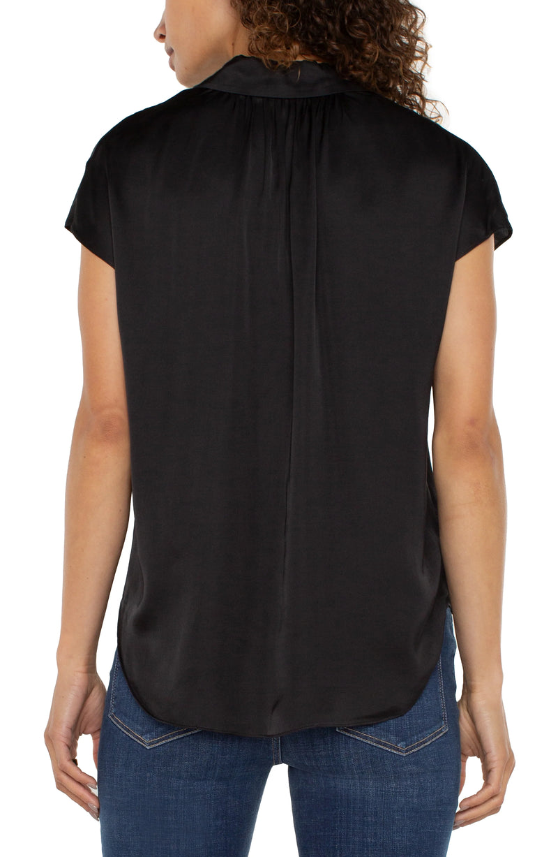 Liverpool Black Silk Feel Short Sleeve Blouse