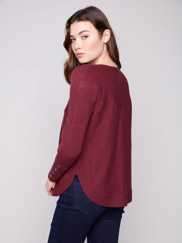 Charlie B Pocket Sweater Cabernet