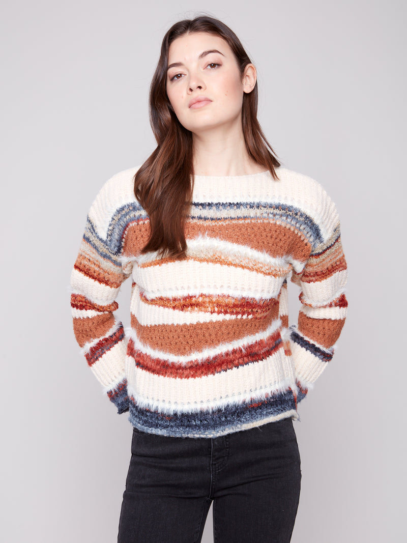Charlie B Longsleeve Soft Sweater Sepai Multi Strip