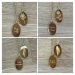 Engraved Flower Necklace With Month