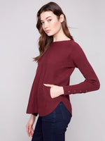 Charlie B Pocket Sweater Cabernet