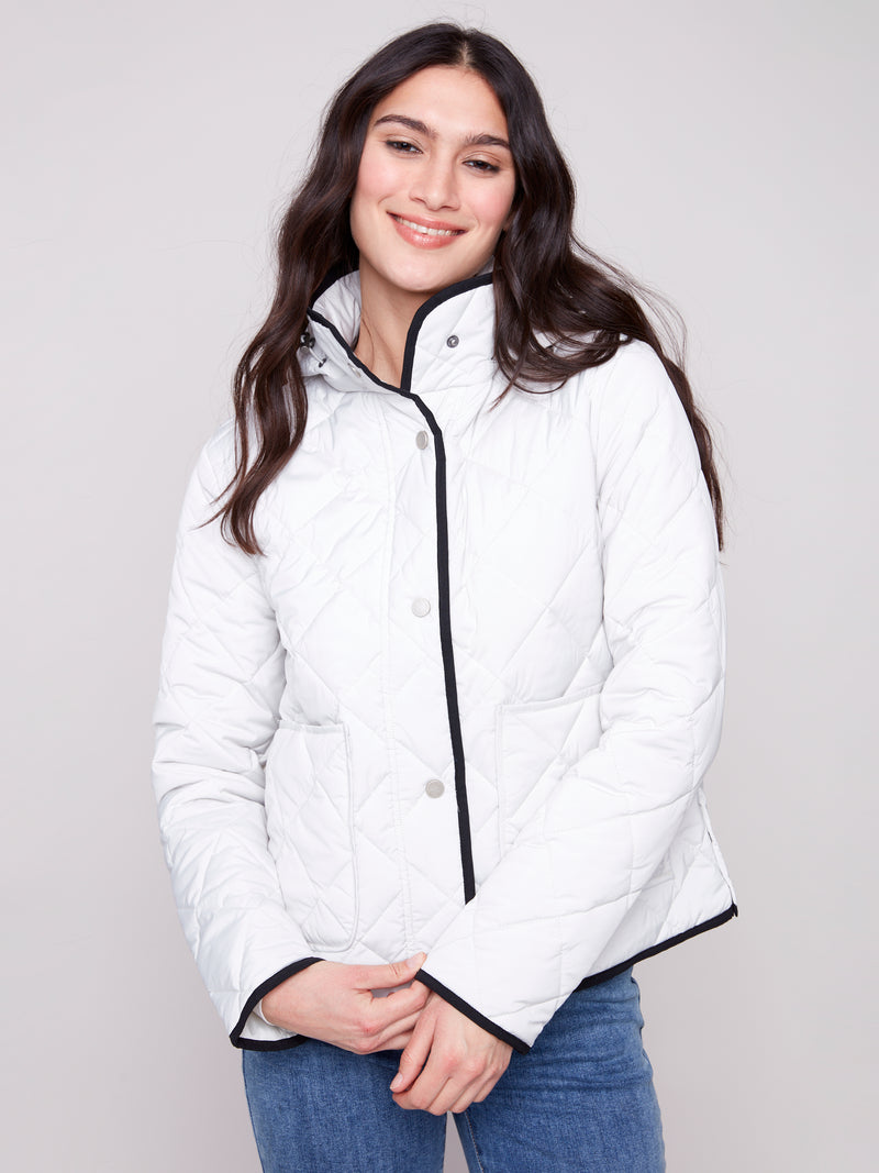 Quilted Puffer Jacket With Removeable Hood