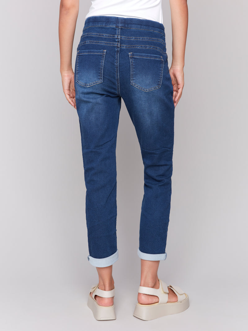 Charlie B Indigo Knit Denim Jogger