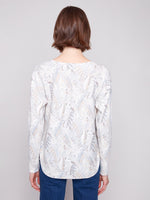 Charlie B Printed Long Sleeve Swaeter Foliage