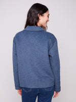 Charlie B Navy Plaid Reversible Jacket
