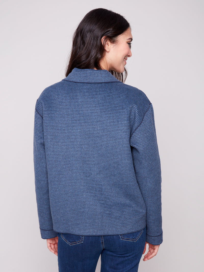 Charlie B Navy Plaid Reversible Jacket