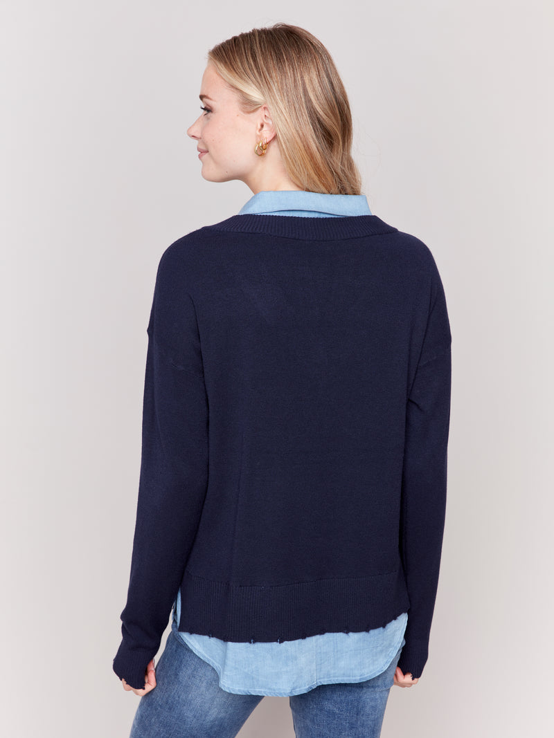 Charlie B Shirt Sweater Navy