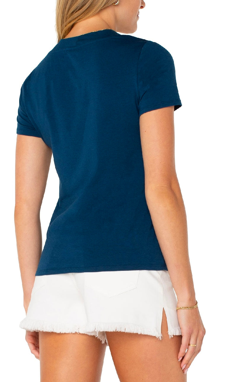 Liverpool V Neck Tee Navy