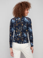 Charlie B Mock Neck Ribbed Long Sleeve Rio