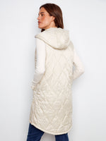Charlie B Long Nylon Vest Champagne