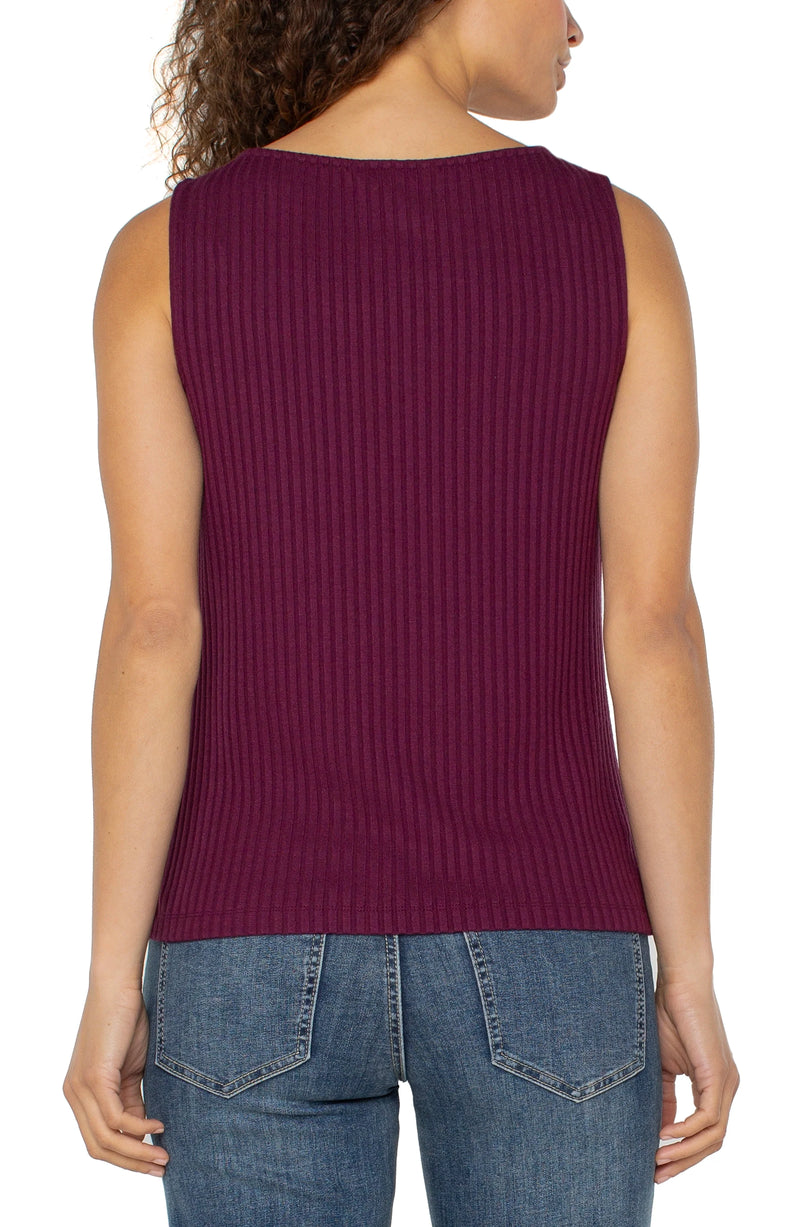 Liverpool Ribbed Tank Top Wine Berry