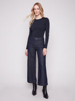 Charlie B Dark Blue Crop With Rectangle Patch Pockets