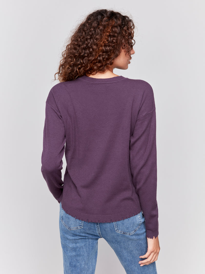 Charlie B Light Super Soft Plum Sweater