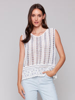 Charlie B Crochet Tank Top Blue