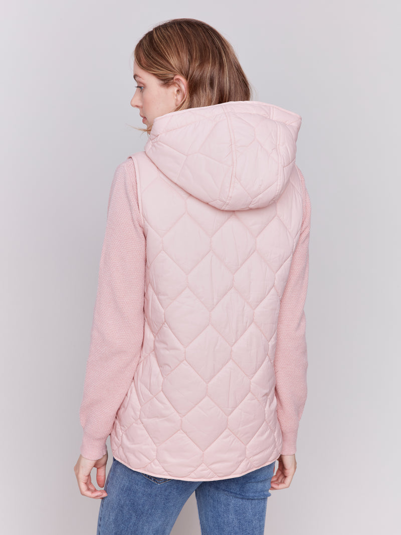 Charlie B Quilted Vest Qaurtz Color