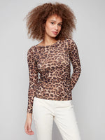 Charlie B Longsleeve Cheetah Print Blouse