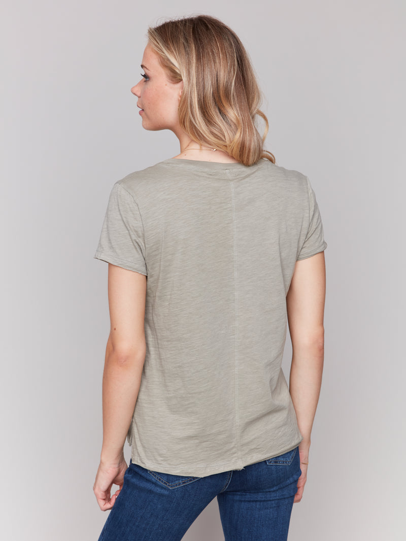 Charlie B Tee With Front Seam Celadon