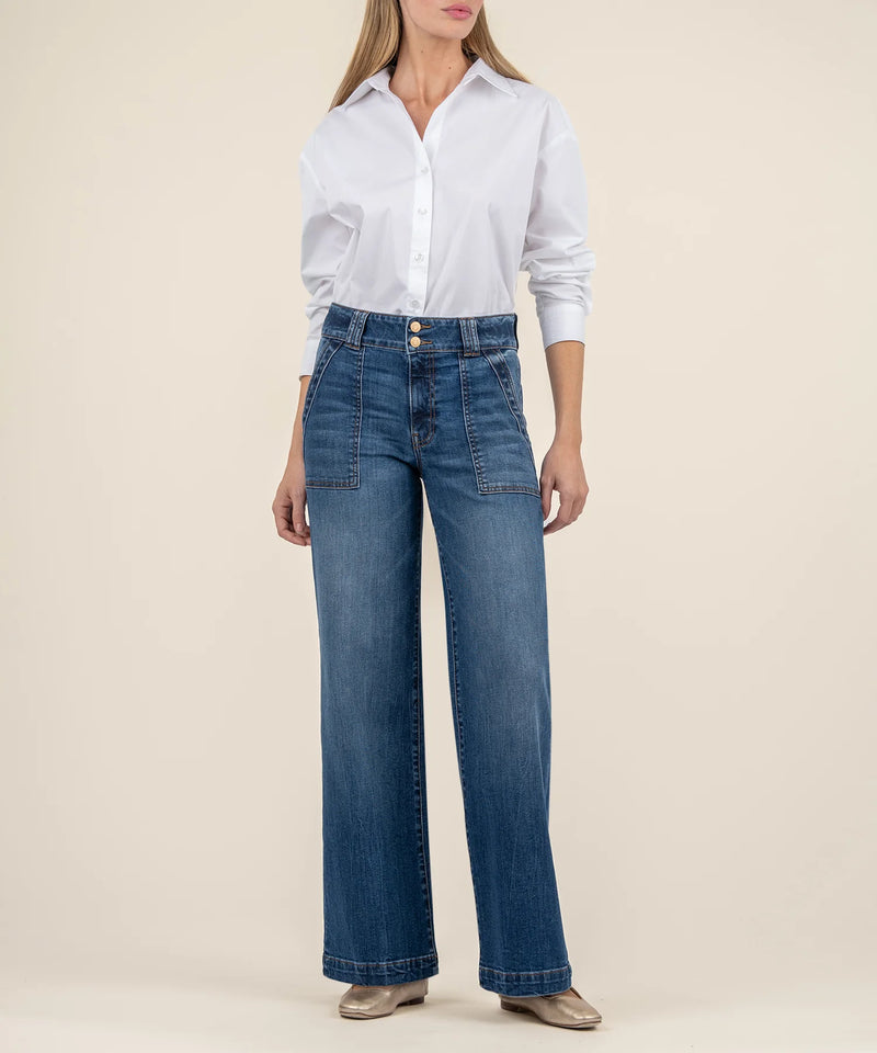 KUT Jodi High Rise Wide Leg  Jeans Fairness Wash