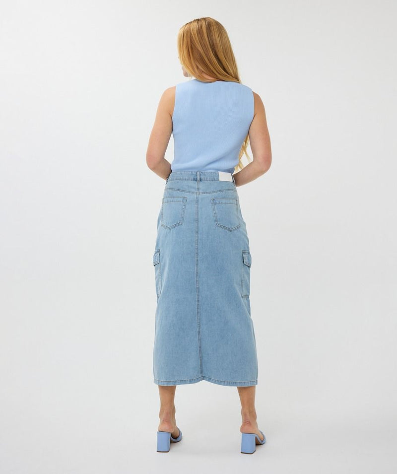 Esqualo Soft Denim Cargo Skirt