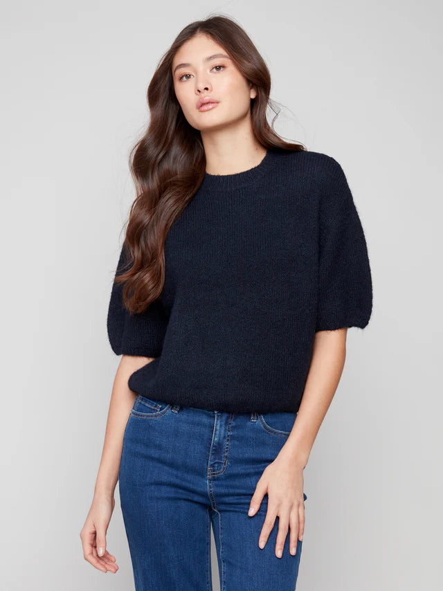 Charlie B Elbow Sleeve Sweater Moonlight Dark Blue