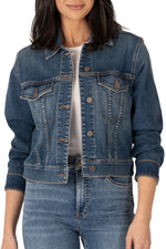 KUT Julia Crop Jacket Dark Stone Wash