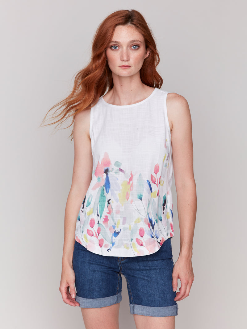 Charlie B Sleeveless Blouse Dream Print