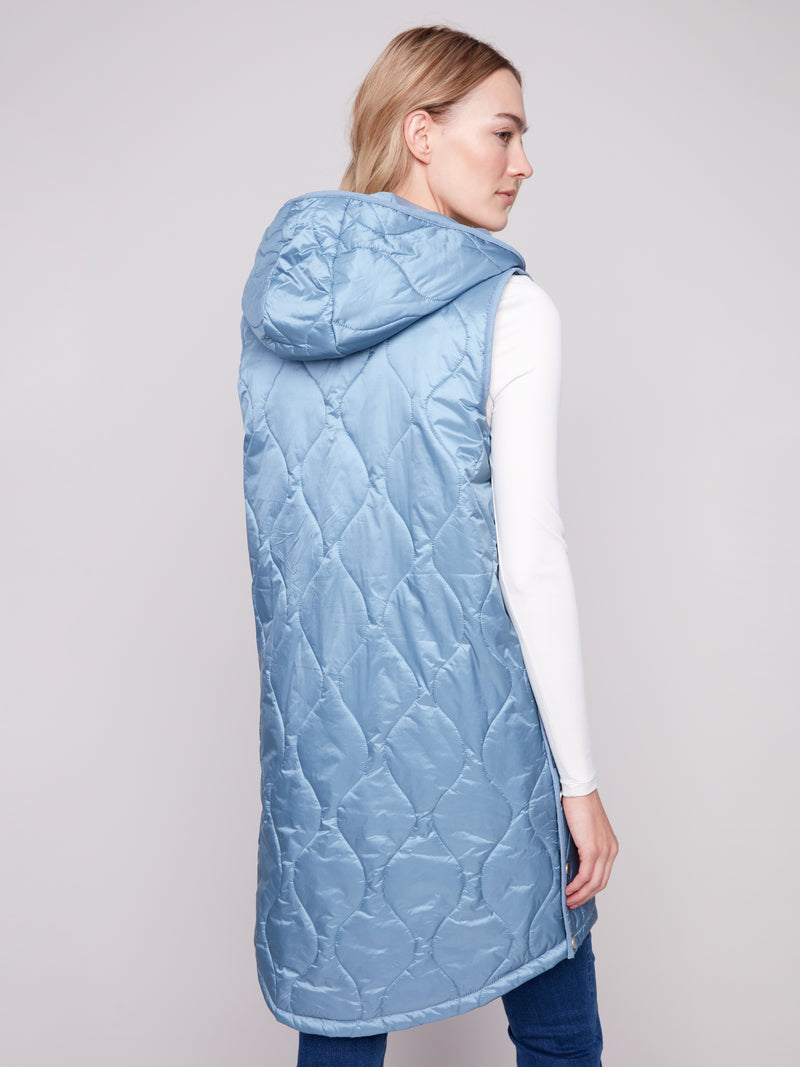 Charlie B Pearlized Long Vest Oxford