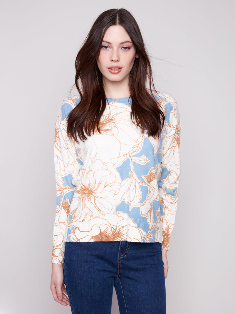 Charlie B Drop Shoulder Sweater With Buttons