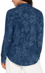 Liverpool Indigo Floral Blouse