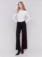 Charlie B Wide Leg Black Pull On Pants