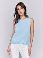 Charlie B Tank Top With Bunch Detail Bluebell Colour