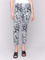 Charlie B Crinkle Jogger Black/White Print