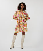 Esqualo Floral Dress With Buttons And Belt