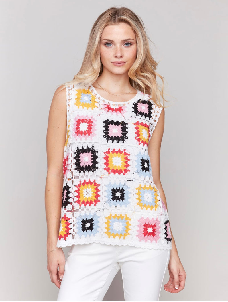 Charlie B Sleeveless Multicolour Patch Top