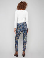 Charlie B Printed Crinkle Suede Pull On Pants Rio